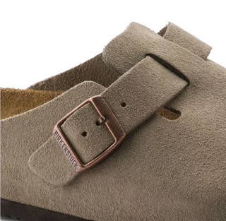 Birkenstock Boston Suede Soft Bed in Taupe