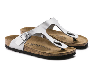 Birkenstock Gizeh Birko Flor in Silver