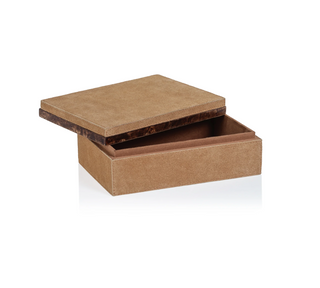 Cortina Suede Boxes with Burlwood Trim