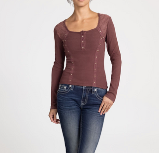 Miss Me Heather Top