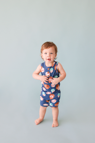 Posh Peanut Baby Homer Henley Racerback Romper