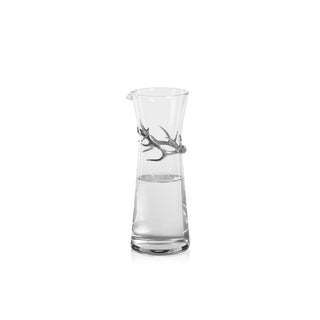 Malachi Glass Carafe with Pewter Antler