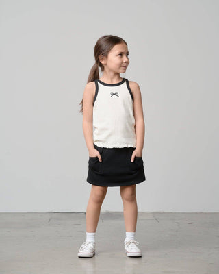 Little Bipsy Girls Bow Ribbed Tank