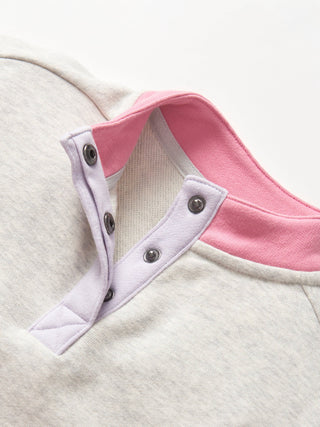 Little Bipsy Girls Colorblock Mockneck Pullover
