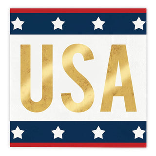 Patriotic Foil Beverage Napkins