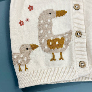 Viverano Duck Mommy & Me Embroidered Baby Cardigan
