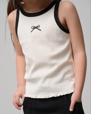 Little Bipsy Girls Bow Ribbed Tank