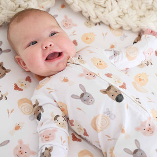 Caden Lane Baby Barnyard Buddies Zip Footie