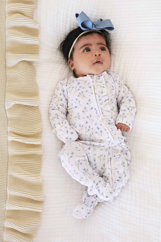 Caden Lane Baby Blakes Blooms Ruffle Footie