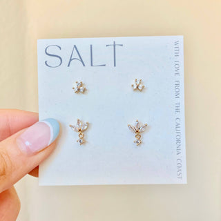 Salt Dainty Set Crystal Earrings