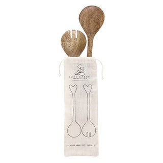 Mangowood Heart Serving Spoons