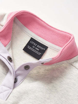 Little Bipsy Girls Colorblock Mockneck Pullover