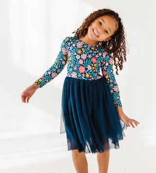 Bird and Bean Girls Maren Floral Tulle Dress