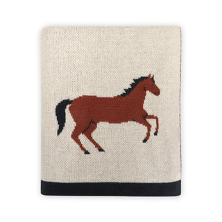 Viverano Horse Organic Jacquard Knit Blanket