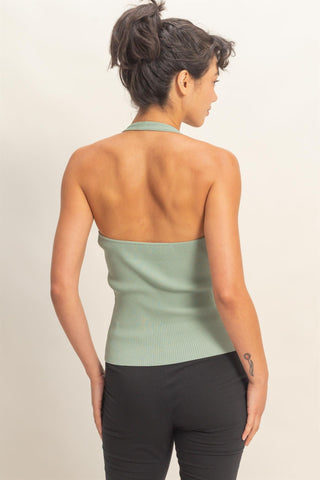 Francis Ribbed Halter Top
