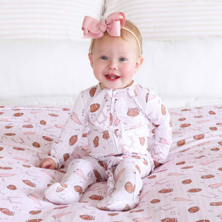 Caden Lane Baby Tiny Touchdowns Ruffle Footie