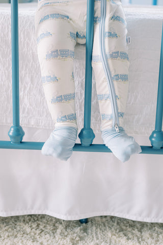 Uptown Baby Boy Train Sleep Romper