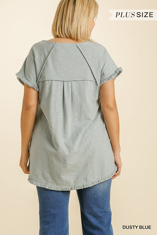 Adelma Frayed Hem Top
