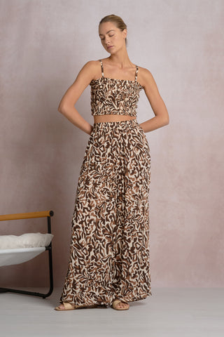 Elan Smocked Crop Top