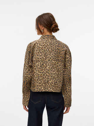 Vero Moda Nixi Leopard Denim Jacket