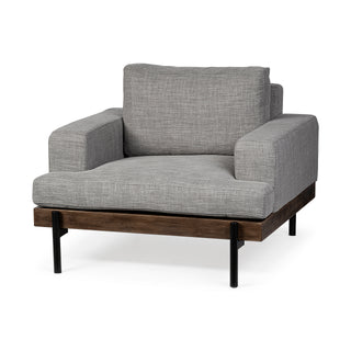 Mercana Colburne Gray with Wood and Iron Accent Chair
