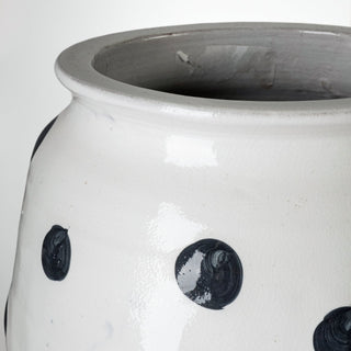 Mercana Polka Dot White Ceramic Vase