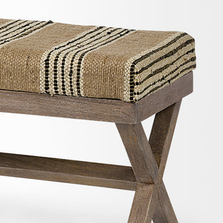 Mercana Solis Upholstered Striped Accent Bench