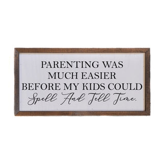 "Spell and Tell Time" Wood Sign