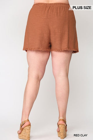 Jaelynn Frayed Hem Shorts