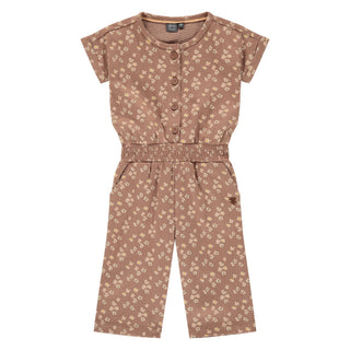Babyface Girls Jumpsuit Pattern Brown Flowers